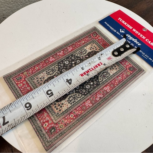 Turkish EUROPEAN Anatolia Miniature Woven Carpet Card Handy Craft Dollhouse - Picture 4 of 5